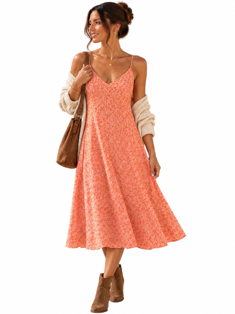 RESA Floral Midi Slip Dress M